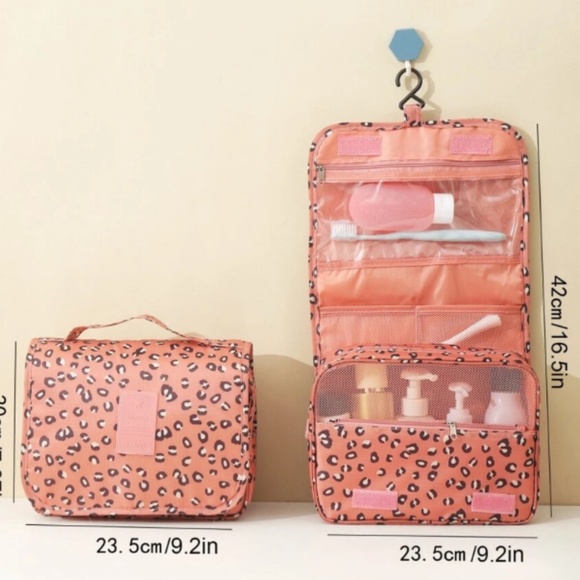 Pink Leopard Print Travel Toiletry Bag - Picture 1 of 5